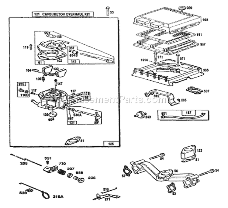Page B Diagram and Parts List for 9374-0  Briggs and Stratton Generator